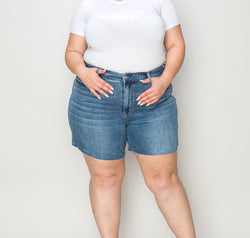 Judy Blue Full Size High Waist Slim Denim Shorts