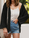 Openwork Open Front Dropped Shoulder Cardigan