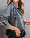 Collared Neck Buttoned Denim Shirt