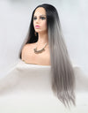 13*3" Lace Front Wigs Synthetic Long Straight 24" 130% Density