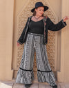 Plus Size Printed Wide Leg Pants