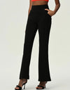 High Waist Flare Leg Pants with Pockets