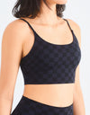 Breathable Checkered Sports Bra