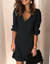 Full Size V-Neck Half Sleeve Dress