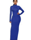 Mock Neck Long Sleeve Maxi Slim Dress