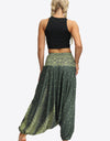 Printed Smocked Waist Harem Pants