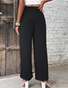 Ruched High Waist Straight Leg Pants