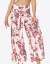 Floral Tie-Waist Tiered Culottes