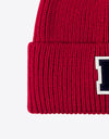 Letter Patch Cuffed Knit Beanie