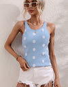 Polka Dot Round Neck Knit Tank