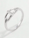 925 Sterling Silver Inlaid Zircon Ring