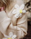 Flower Dropped Shoulder Long Sleeve Cardigan