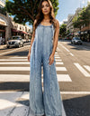 Adjustable Strap Wide Leg Denim Overalls