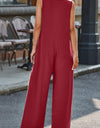 Full Size V-Neck Wide Strap Jumpsuit