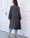 Open Front Longline Cardigan with Pockets