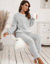 Ivy Lane Teddy Long Sleeve Top and Pants Lounge Set