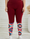 Plus Size Geometric Print High Waist Leggings