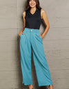 Wide Leg Buttoned Pants