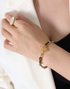 18K Gold-Plated Leather Chain Bracelet