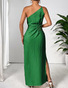 Slit One Shoulder Sleeveless Maxi Dress