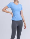 Round Neck Short Sleeve Active Top