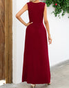 Surplice Neck Sleeveless Maxi Dress