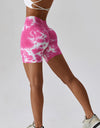 Tie Dye Wide Waistband Slim Fit Sports Shorts