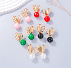 Alloy Drip Oil Bunny Earrings