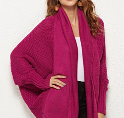 Open Front Batwing Sleeve Cardigan