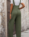 Perfee Textured Pocketed Wide Strap Overalls