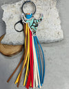 Rhinestone Bull Keychain with Tassel