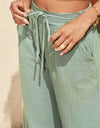 Texture Tied Wide Leg Pants