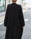 Dropped Shoulder Long Sleeve Cardigan with Pocket