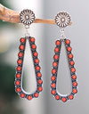 Alloy Beaded Teardrop Earrings