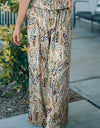 Printed Smocked Waist Wide Leg Pants