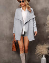 Waterfall Collar Longline Cardigan with Side Pockets