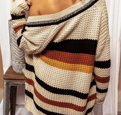 Striped Open Front Longline Cardigan