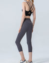 Wide Waistband Cropped Sports Leggings