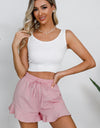 Full Size Drawstring Ruffle Hem Shorts