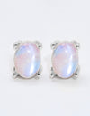 Natural Moonstone 4-Prong Stud Earrings