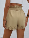 Tie Belt Paperbag Waist Shorts