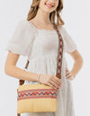 Geometric Straw Weave Crossbody Bag