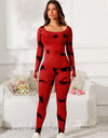 Scoop Neck Long Sleeve Active Jumpsuit