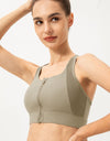 Zip-Up Round Neck Sports Bra