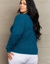 Zenana Kiss Me Tonight Full Size Button Down Cardigan in Teal