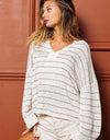 BiBi Stripe V-Neck Knit Top