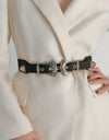 Double Buckle PU Leather Belt