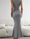 Devine Round Neck Sleeveless Maxi Fishtail Dress