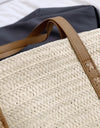 Contrast Straw Braided Handbag