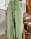 Side Slit Wide Leg Pants